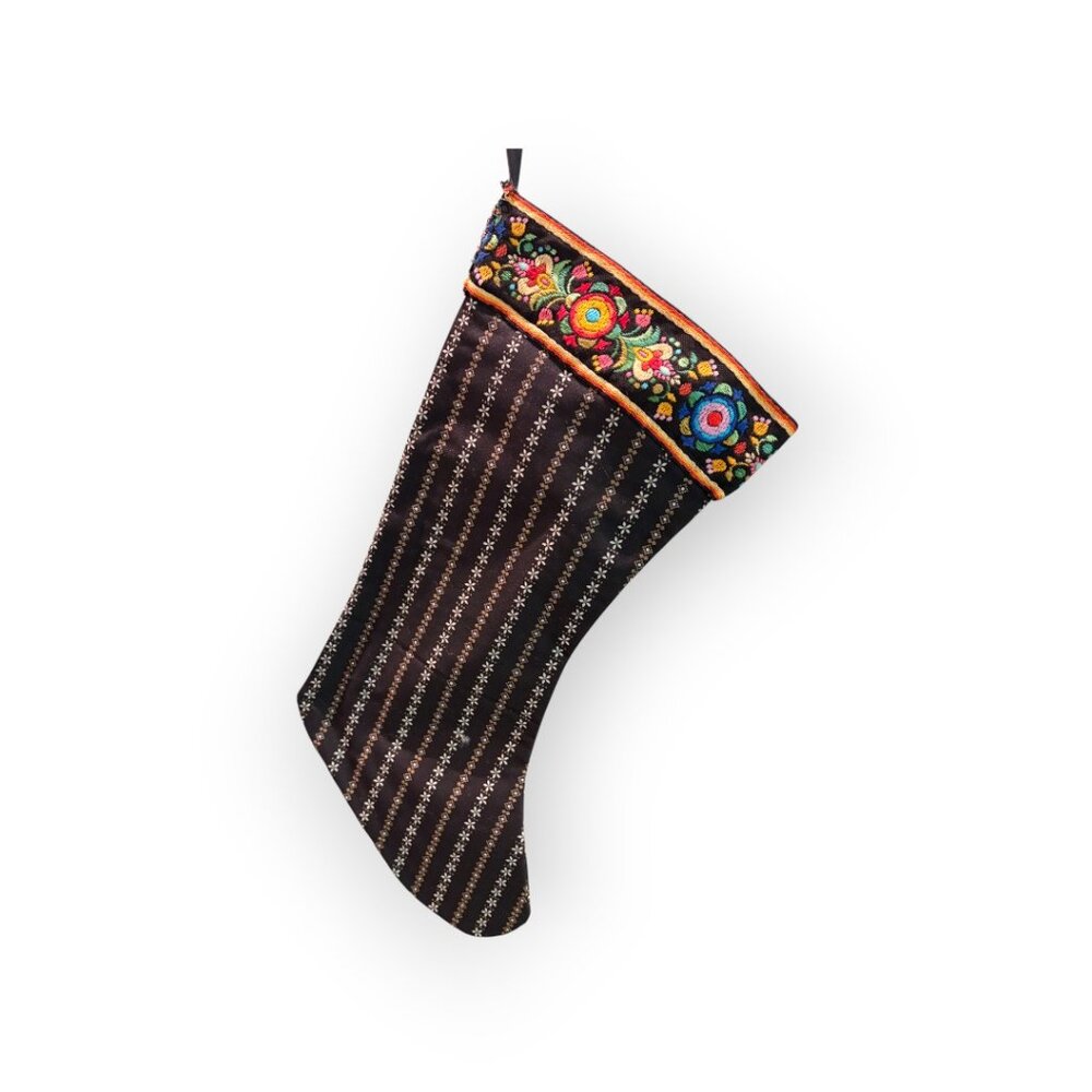 Christmas stocking made from dutch heritage fabric